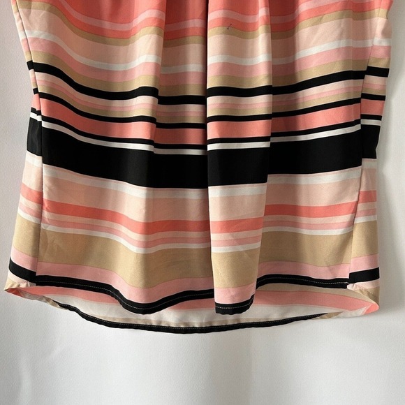 Tommy Hilfiger Women's Striped Pleated-Neck Sleevless Blouse Size Large - Picture 3 of 10